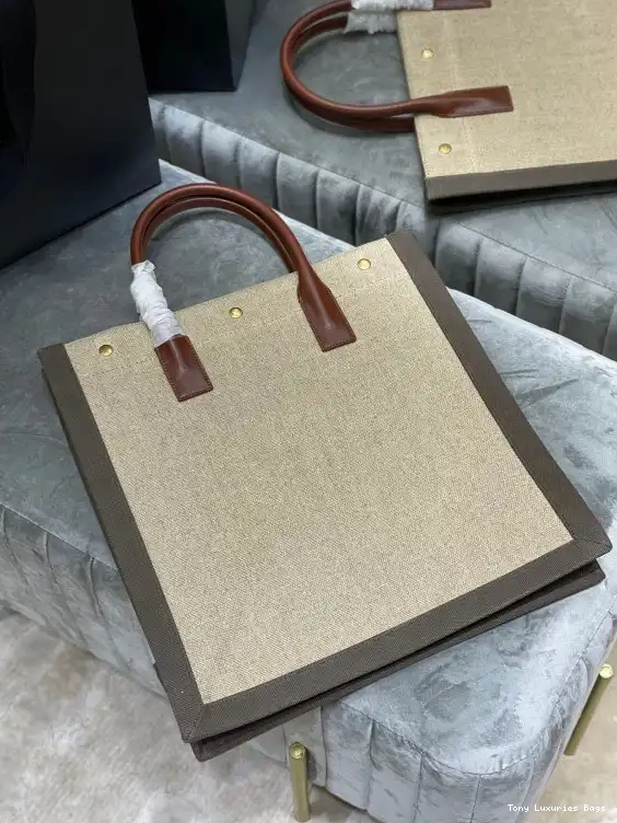 Tony Luxuries IN YSL AND RIVE COTTON SHOPPING N GAUCHE BAG S LINEN 0528